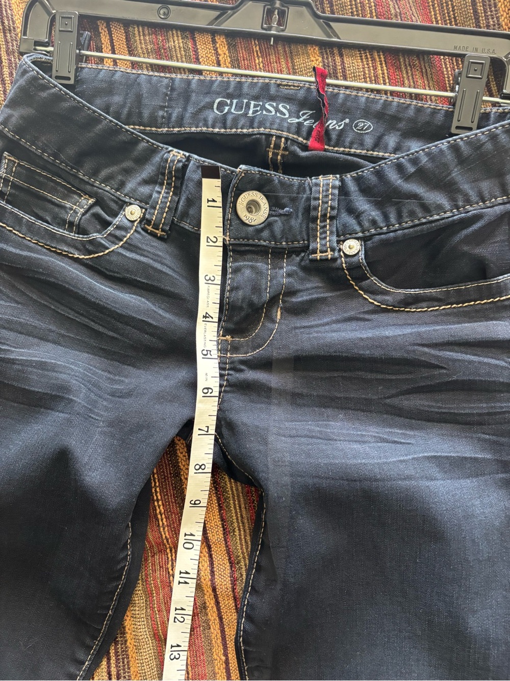 Vintage Guess Midnight Blue Jeans Stretch Daredevil boot cut Los Angeles 1981 - Picture 8 of 11